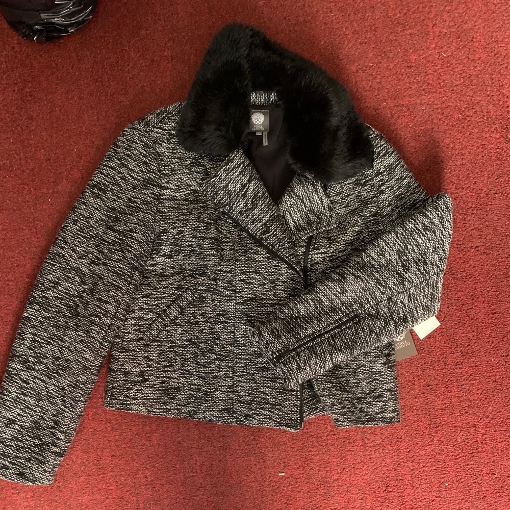 Vince Camuto Black Faux Fur coat